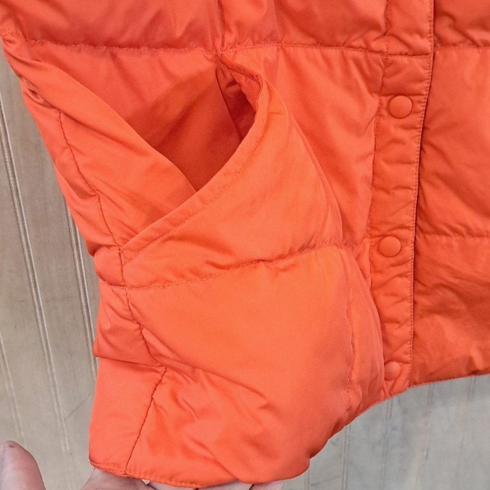 Lands End Goose Down Puffer Quilted Vest Snap Buttons Fitted Outdoor Jacket - Picture 3 of 6